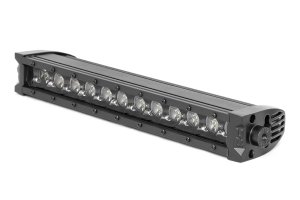 LED Light Bar - Rough Country - 12 Inch Black Series, Single Row, Amber DRL - Black